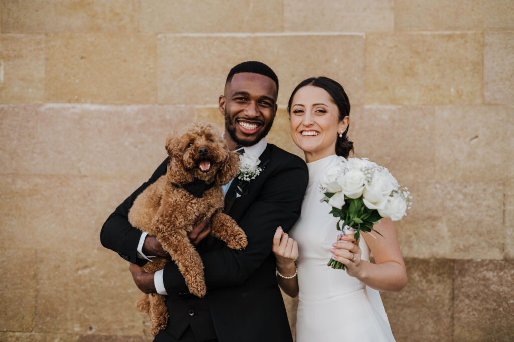 poodle at a wedding